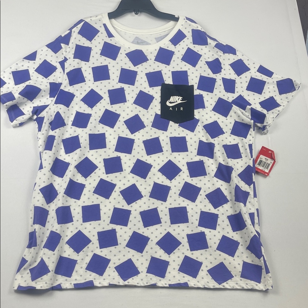 Nike Air Men's White and Blue Graphic Tee